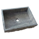 Silver Travertine Wall-mount Bathroom Sink Split-face Outside (W)16" (W)20" (H)5" angle view