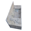 Silver Travertine Rustic Wall-mount Bathroom Sink with 8" Backsplash (W)20" (L)48" (H)8" side view