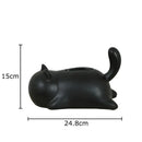 Silver & yellow cat ceramic tissue box living room decor