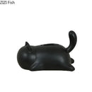 Silver & yellow cat ceramic tissue box living room decor