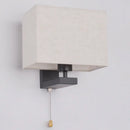 DecorBites™ Simple Style Fabric Rectangle Wall Lamp - 1 Bulb Beige Bedside Light Fixture