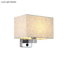 Simple beige fabric rectangular shade wall lamp – living room light