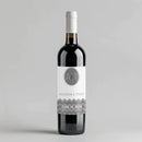 Simple Chevron Monogram Wedding Wine Label