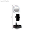 Simple light blue led mirror light bedroom vanity with phone holder