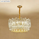 Simple style gold & amber crystal chandelier bedroom light type