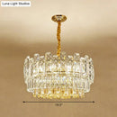 Simple style gold & amber crystal chandelier bedroom light type