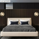 Simplicity brushed brass circular wall light fixture bedroom sconce