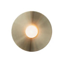 Simplicity brushed brass circular wall light fixture bedroom sconce