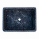 Sirius Black Marble Rectangular Farmhouse Sink - 24"x16"x6" - Honed