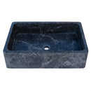 Sirius Black Marble Rectangular Farmhouse Sink - 24"x16"x6" - Honed