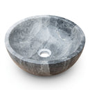 Sirius Gray Marble Round Vessel Sink - 15"x15"x6" - Honed
