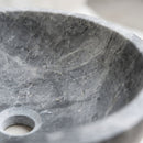 Sirius Gray Marble Round Vessel Sink - 15"x15"x6" - Honed