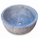 Sirius Silver Marble Round Vessel Sink - 16"x16"x6" - Honed