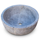Sirius Silver Marble Round Vessel Sink - 16"x16"x6" - Honed