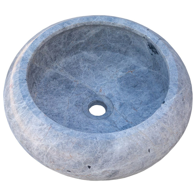 Natural Stone Sirius Silver Marble Above Vanity Bathroom Sink (D)15.5" (H)6" angle view product shot