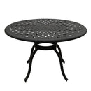 Modern Outdoor Mesh Aluminum 48-in Black Round Patio Dining Table