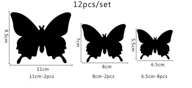 Hollow Butterfly Wall Decor (12 Pieces)