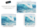 Artistic Painting of Blue Ocean Wave Wall Mural.