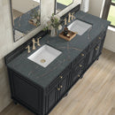 James Martin Lorelai 72" Double Bathroom Vanity, Black Onyx