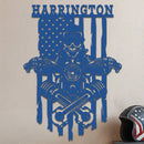 Skeleton On a Motorcycle Sign w Name