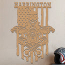 Skeleton On a Motorcycle Sign w Name