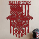 Skeleton On a Motorcycle Sign w Name