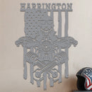 Skeleton On a Motorcycle Sign w Name