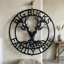Custom Metal Wall Art - Personalized Skull Tree Monogram