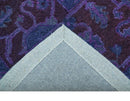 Sky Traditional Design Purple Hand Tufted Overdyed Wool Rug