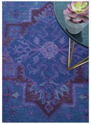 Sky Traditional Design Purple Hand Tufted Overdyed Wool Rug