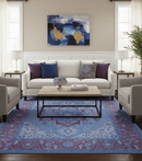 Sky Traditional Design Purple Hand Tufted Overdyed Wool Rug