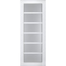 Veregio 7602 Matte White Barn Door Slab with Frosted Glass
