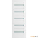Quadro 4445 White Silk Barn Door Slab with Frosted Glass