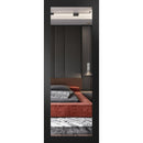 Lucia 1299 Matte Black Barn Door Slab with Mirror Glass