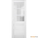 Veregio 7339 Matte White Barn Door Slab with Frosted Glass
