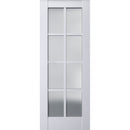 Veregio 7412 Matte White Barn Door Slab with Frosted Glass