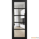 Quadro 4522 Matte Black Barn Door Slab with Clear Glass