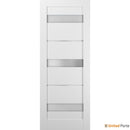 Quadro 4055 White Silk Barn Door Slab with Frosted Opaque Glass