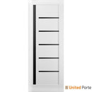 Quadro 4588 White Silk Barn Door Slab with Black Glass