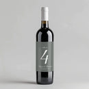 Slate Gray Script Table Number Wine Label