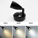 Sleek black adjustable led reading lamp for rv and bedroom interior