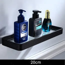 Sleek black aluminum glass shelf bathroom storage rack