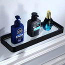 Sleek black aluminum glass shelf bathroom storage rack