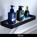 Sleek black aluminum glass shelf bathroom storage rack