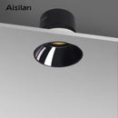 Sleek black glossy frameless led downlight for living room