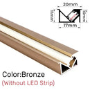 Sleek black silver & gold led aluminum profile kitchen shelf lighting