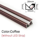 Sleek black silver & gold led aluminum profile kitchen shelf lighting