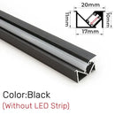 Sleek black silver & gold led aluminum profile kitchen shelf lighting