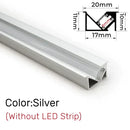 Sleek black silver & gold led aluminum profile kitchen shelf lighting