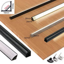 Sleek black & silver led aluminum profile kitchen corner light